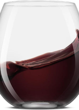 JoyJolt Spirits Stemless Wine Glasses for Red or White Wine (Set of 4)-15-Ounces