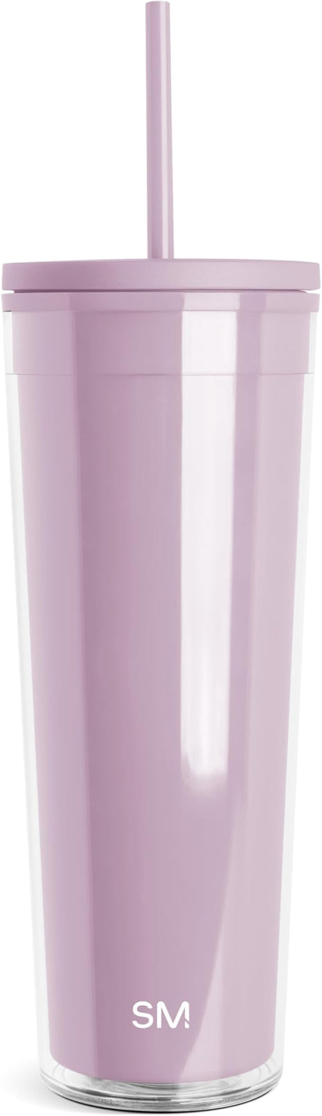 Simple Modern Plastic Tumbler with Lid and Straw | Reusable BPA Free Iced Coffee Cups Double Wall Smoothie Cup | Gifts for Women Men Him Her | Classic Collection | 24oz | Lavender Mist