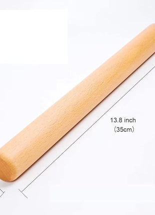 Wood Rolling Pin Dough Roller, Wooden Rolling Pin for Baking Pasta Fondant 13.8 Inches - Straight