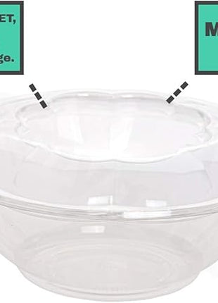 Smygoods Disposable Plastic Salad Bowls with Airtight Lids Ideal for Meal Prep, Takeout, Catering, Parties, Picnics, and Food Storage, Stackable, Leak-Proof