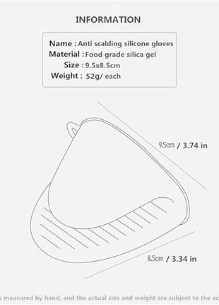 Oven Glove Thicken Silicone Pot Holder Mini Oven Mitt Heat Resistant Pinch Covers for Air Fryer, Baking, Cooking, BBQ Grilling (Grey)