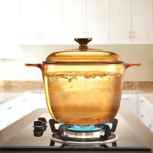 VISIONS 6pc Cook Pot Set with Glass Covers, Amber