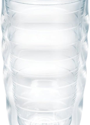 Tervis Clear & Colorful Tabletop Made in USA Double Walled Insulated Tumbler Travel Cup Keeps Drinks Cold & Hot, 10oz Wavy, Clear