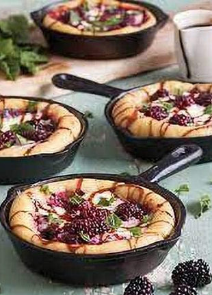 6 Inch Cast Iron Skillet, Frying Pan with Drip-Spouts, Pre-seasoned Oven Safe Cookware, Camping Indoor and Outdoor Cooking, Grill Safe, Restaurant Chef Quality