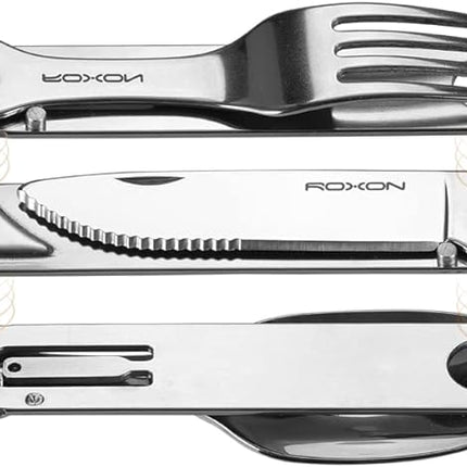 ROXON C1 3 IN 1 Camping Utensils Detachable Cutlery Knife Spoon Fork for Outdoor Camping Hiking