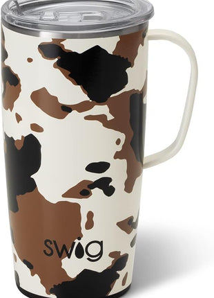 Swig Life 22oz Travel Mug, Insulated Tumbler with Handle and Lid, Cup Holder Friendly, Dishwasher Safe, Stainless Steel, Travel Coffee Cup, Insulated Mug with Lid (Hayride)
