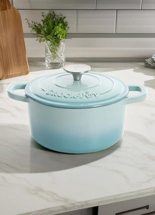 Crock-Pot Artisan Round Enameled Cast Iron Dutch Oven, 7-Quart, Aqua