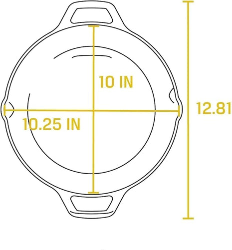 Lodge 10.25 Inch Pre-Seasoned Cast Iron Skillet - Dual Assist Handles - Use in the Oven, on the Stove, on the Grill, or Over a Campfire - Black