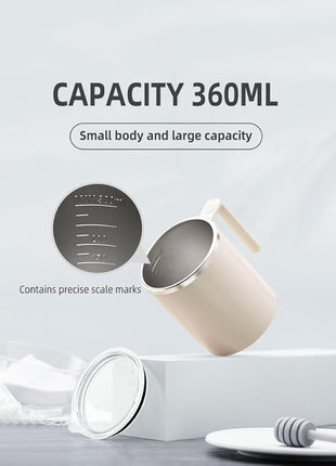 Electric Mixing Mug,Electric Stirring Coffee Mug,Coffee Mugs,Suitable for Coffee, Milk, Cocoa and Other Beverages (Cream White)