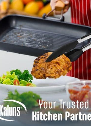 Kaluns Silicone Spatula Set, 4 Rubber Spatulas 600°F Heat Resistant, Nonstick Seamless Design with Stainless Steel Core, Dishwasher Safe, BPA free, Bonus Tongs Included