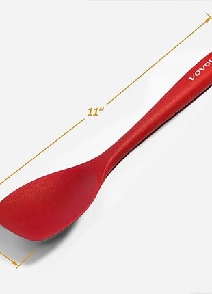 Upgrade Silicone Spatula Spoon Set,VOVOLY Heat Resistant Rubber Spoonula, Seamless Non-Stick Flexible Scrapers for Baking Mixing Tool,3 Pack, Red