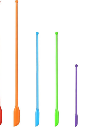 Boao Makeup Spatula 6pcs, Multicolor Beauty Spatula Set, Mini Silicone for Food Bottle Kitchen Jar Reusable Flexible, 3 Sizes(Red, Orange, Blue, Green, Purple, Black)