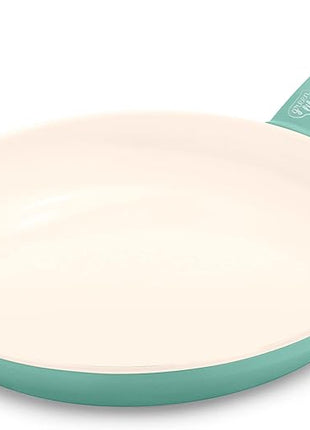 GreenLife Soft Grip Healthy Ceramic Nonstick 12" Frying Pan Skillet, PFAS-Free, Dishwasher Safe, Turquoise