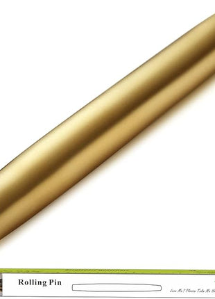 Berglander Gold Rolling Pin, 16.7 Inches Stainless Steel Matte Finish With Gold Titanium Plating Rolling Pin For Baking, Pizza, Dough, Pie, Cookie, Essential Kitchen Utensil Gift Ideas For Bakers.
