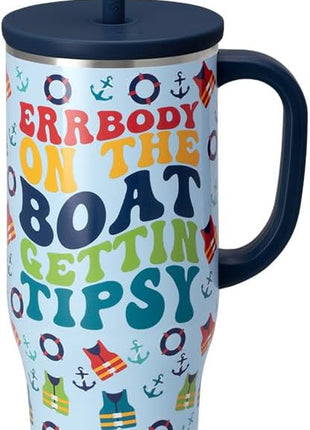 Swig Life 40oz Mega Mug, 40oz Tumbler with Handle and Straw, Extra Large Insulated Tumblers, Cup Holder Friendly Travel Mug (Errbody Boat)