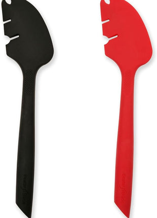 Silicone Spatula ONE Mixer Beater Scraper and Spatula Set, Cherry Red & Black