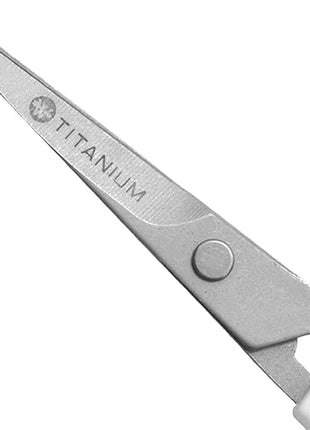 Westcott 4" Embroidery Scissors with Curved Titanium-Bonded Blades for Flush Trimming, Crafting, Sewing & More (White/Gray)