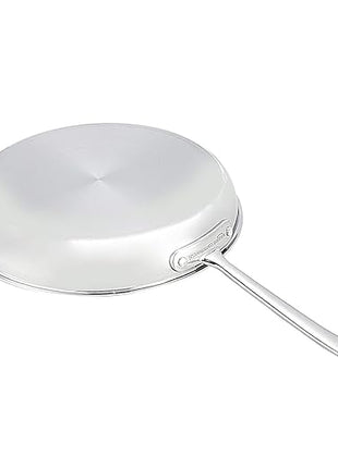 Amazon Basics Tri-Ply Stainless Steel Fry Pan, 12 inch, Silver
