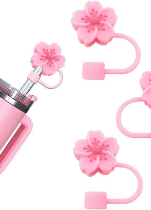 Silicone Straw Caps for 10mm Tumblers | Reusable Dust-Proof Straw Toppers Compatible with Stanley 30oz & 40oz Tumbler (pink 3p)