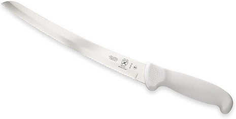 Mercer Culinary Ultimate White 10" Curved Wavy Edge Bread Knife, White