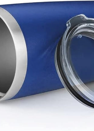 20oz Tumbler Stainless Steel Vacuum Insulated Mug with Lid, Double Wall Travel Mug, Durable Powder Coated Coffee Cup, Suitable for Ice Drinks and Hot Beverage (New Blue 6 pack)