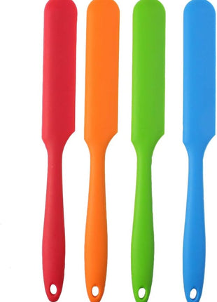4pcs Silicone Spatula Set Heat Resistant Cake Cream Butter Spatulas Mixing Batter Scraper Non-Stick Flexible Baking Cooking Tool 4 Colors (multicolor)