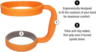 F-32 Handle - 19 COLORS - 30oz Size - Compatible with 30 oz YETI and 30 oz. OZARK TRAIL Tumbler Travel Mug (30OZ, ELECTRIC PEACH (NEON))