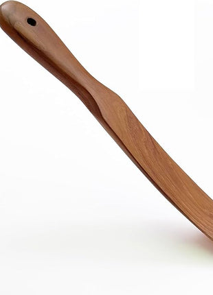 FAAY Handmade Teak Spurtle for Sourdough Starter – Wooden Stirring Stick & Mixing Tool for Deep Jars | Nonstick-Safe, Finished with Coconut Cooking Oil, Crafted in Thailand