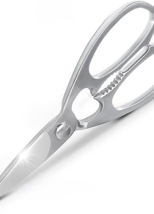 Newness Multi-Purpose Kitchen Scissors, Premium Stainless Steel Solid Kitchen Shears for Can Opener, Walnut Cracker, Heavy Duty Poultry Scissors with Sharp Blade for Cutting Turkey, Chicken, Bones