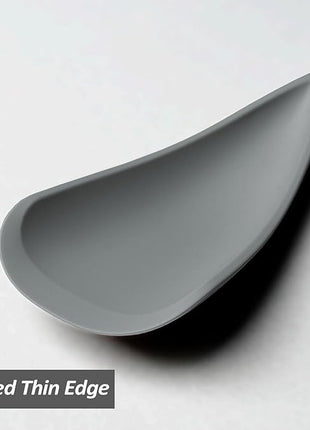 Silicone Spatula Spoon, Great for Both Cooking and Serving Durable BPA-Free Matte Black Silicone, Seamless Design, Safe for Nonstick Cooking Surfaces, 2-Pcs, Gray