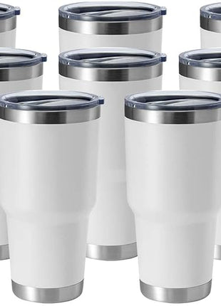 HASLE OUTFITTERS 30oz Stainless Steel Tumbler, Double Wall Vacuum Insulated Travel Mug Tumbler, Durable Insulated Coffee Mug, Gift Box Set （Glacier, 8