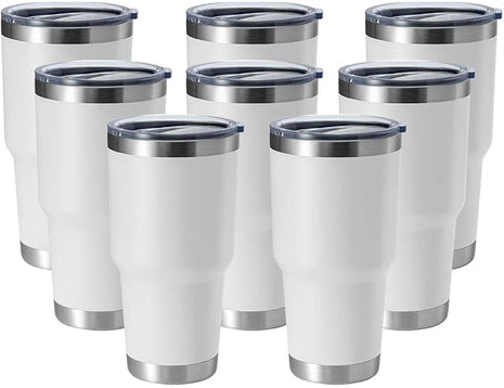 HASLE OUTFITTERS 30oz Stainless Steel Tumbler, Double Wall Vacuum Insulated Travel Mug Tumbler, Durable Insulated Coffee Mug, Gift Box Set （Glacier, 8