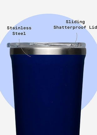 Corkcicle Classic Tumbler - Keeps Drinks Cold for 9 Hours & Hot for 3 - Triple-Insulated Stainless Steel - Holiday Tumbler Gift - 24 oz - Gloss Midnight Navy