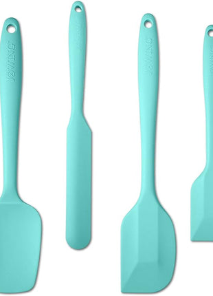 4 Piece Silicone Spatula Set, Flexible Heat Resistant Non-scratch Baking Cooking Rubber Spatulas with Stainless Steel Core, Aqua Sky