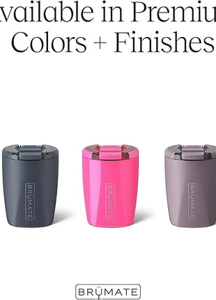 BrüMate Rocks 100% Leak-Proof 12oz Insulated Lowball Cocktail & Whiskey Tumbler - Double Wall Vacuum Stainless Steel - Camping, Travel Tumbler & Cocktail Glass (Neon Pink)