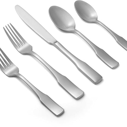Alata Kate Satin 20-Piece Silverware Set,Service for 4,Stainless Steel Flatware Set,Matte Satin Polished Cutlery Set,Dishwasher Safe