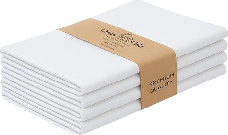 Urban Villa Flour Sack White Kitchen Towels 100% Cotton Highly Absorbent Dish Towels for Bread Proofing Baking Drying Dinnerware Glass Embroidery DIY Projects Zero Lint 27x27 Inches (4 Pack)