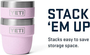YETI Rambler 4 oz Stackable Cup, Stainless Steel, Vacuum Insulated Espresso/Coffee Cup, 2 Pack