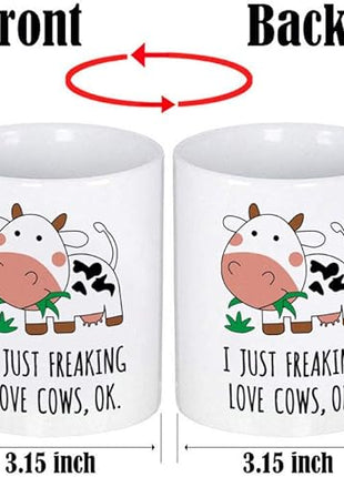 Kawaii Cow Print Mug - Ceramic Coffee Cup Gift for Women, Mom, or Daughter