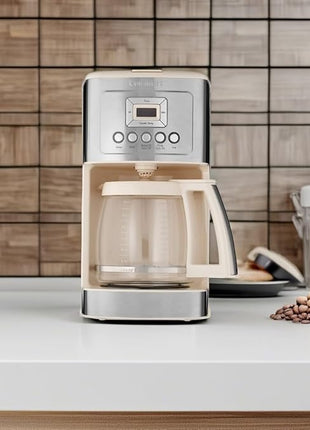 Cuisinart Coffee Maker, 14-Cup Glass Carafe, Fully Automatic for Brew Strength Control & 1-4 Cup Setting, Stainless Steel, DCC-3200CRM, Cream.