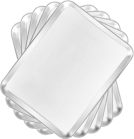 Baking Sheets 5 Pieces, Bastwe Stainless Steel Baking Pan Tray Cookie Sheet, Rectangle Size 9 X 7 X 1 inch, Healthy & Non Toxic, Rust Free & Mirror Finish, Easy Clean & Dishwasher Safe