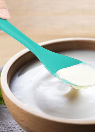 Upgrade Silicone Spatula Spoon Set,VOVOLY Heat Resistant Rubber Spoonula, Seamless Non-Stick Flexible Scrapers for Baking Mixing Tool,3 Pack, Teal