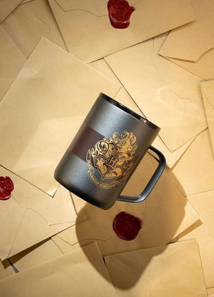 Corkcicle Harry Potter Coffee Mug - Stainless Steel Insulated Cup With Lid For Tea & Coffee - Non-Slip Silicone Base - Durable Travel Mug - Dishwasher Safe - BPA Free - 16 oz - Hogwarts Crest