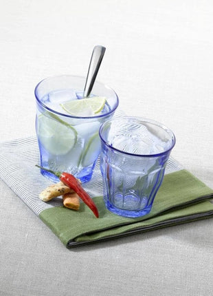 Duralex Made in France Picardie Marine Glass Tumbler Drinking Glasses, 7.75 ounce - Set of 6, Marine Blue