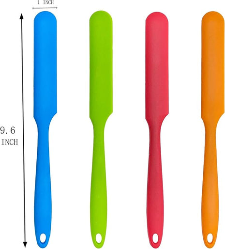 zYoung 4 Pcs Silicone Spatula Set Heat Resistant Cake Cream Butter Spatulas Mixing Batter Scraper Non-Stick Flexible Baking Cooking Tool