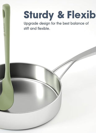 3 Pieces Silicone Spatula Set, Food Grade Rubber Spatula, Upgrade Strong Handle with Ergonomic Grip, Heat Resistant for Nonstick Cookware, Cooking Mix