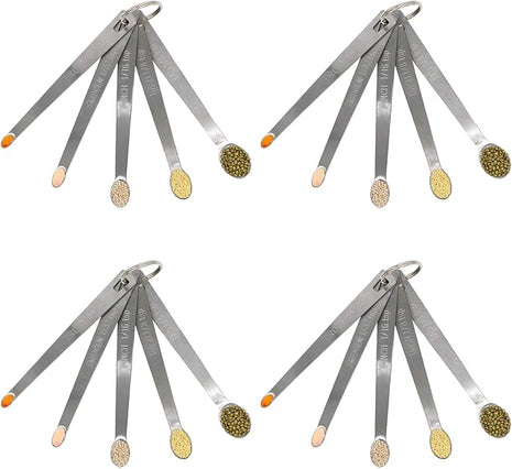 4Pack Mini Measuring Spoons Set, Heavy Duty Stainless Steel Teaspoon for Cooking and Baking, Suitable for Small Amount of Dry or Liquid Ingredients and Spices