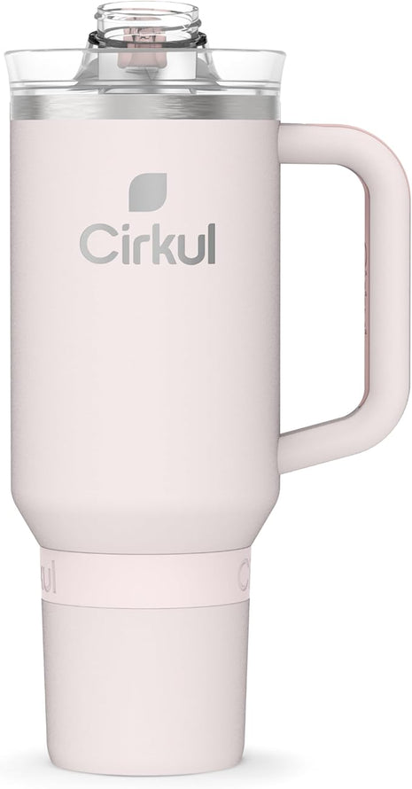 Cirkul 40oz. Cherry Blossom Stainless Steel Tumbler with Handle, All-Day StrawSip™, Double-Wall Insulated