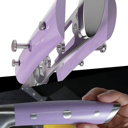 Dalstrong Chef Knife - 8 inch Blade - Gladiator Series - Forged High Carbon German Steel - Razor Sharp Kitchen Knife - Professional Full Tang Knives - Lilac Handle ABS - Sheath - NSF Certified