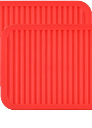Smithcraft Silicone Trivets for Hot Dishes Pots and Pans, Silicone Hot Pads for Kitchen, Non-Slip Pot Holders Trivet Mat, Waterproof Heat Resistant Mat for Counter, Flexible Hot Pad Mat Red